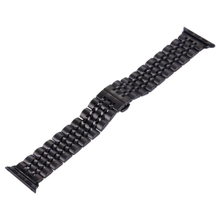 22mm Men Hidden Butterfly Buckle 7 Beads Stainless Steel Watch Band For Apple Watch 38mm, 22mm Men