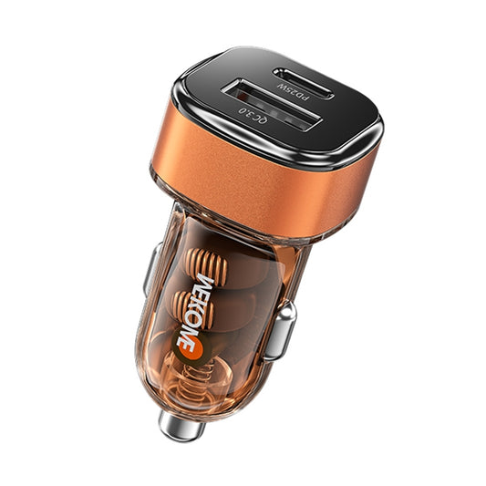 WK WP-C45 Vanguard Series Mecha Transparent USB+Type-C Fast Car Charger, WP-C45 (Orange), WP-C45 (Green), WP-C45 (Grey)