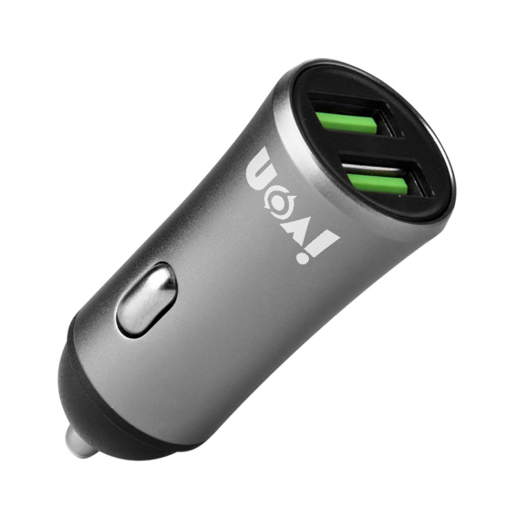 IVON CC26 5V 2.1A Dual USB Port Mini Car Charger, CC26 Grey