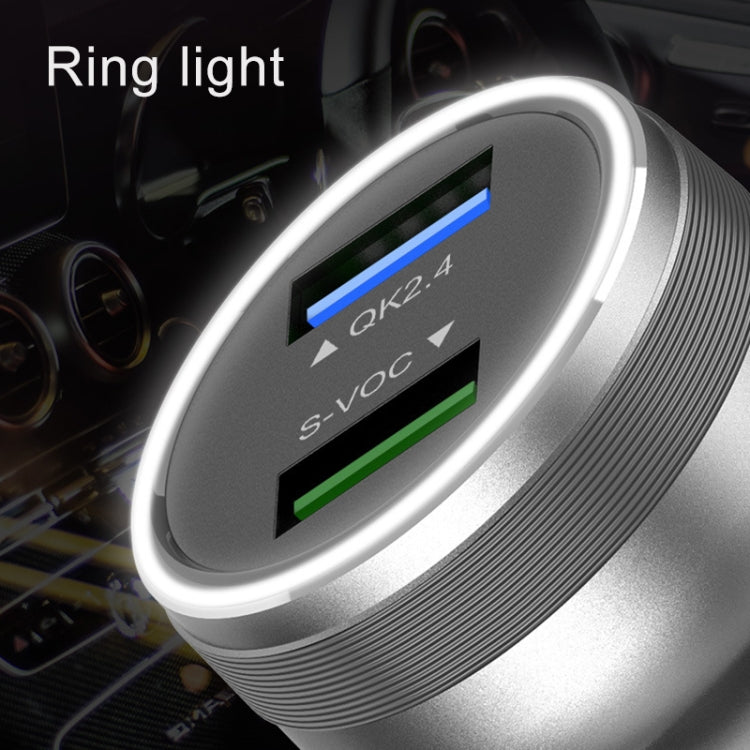 Dual USB 66W Car Flash Charger for OPPO / Huawei, 66W (Red), 66W (Black), 66W (Silver)