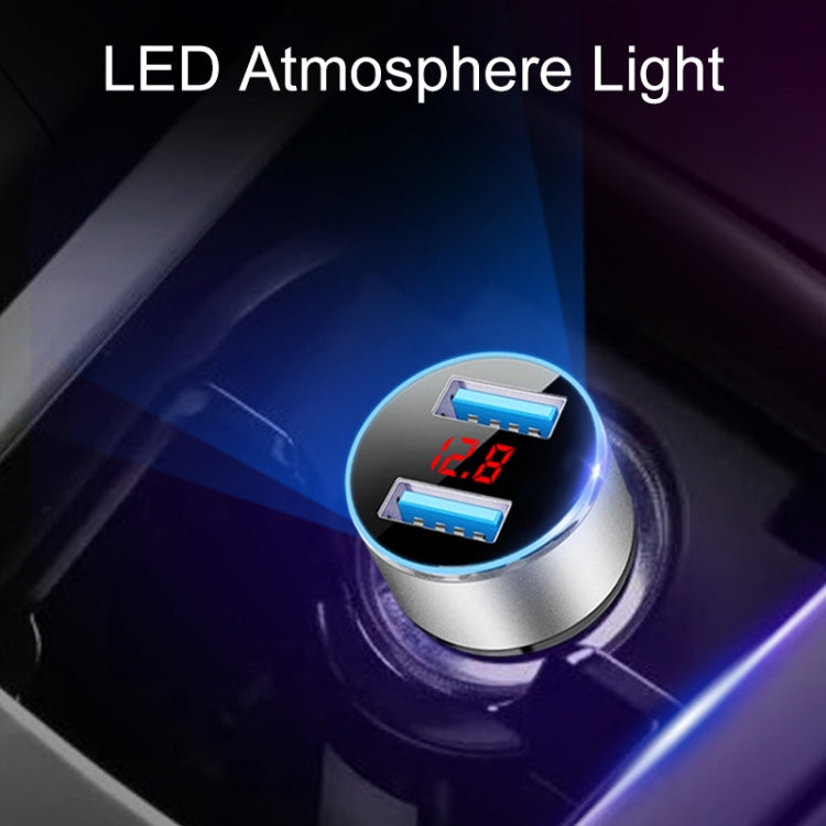 JMG-C016A 5V 3.1A Car Dual USB Charger with LED Display, JMG-C016A (Gold), JMG-C016A (Blue), JMG-C016A (Red), JMG-C016A (Silver), JMG-C016A (Black)