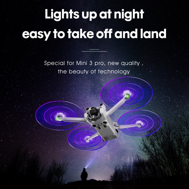For DJI Mini 4 Pro / Mavic Mini 3 Pro STARTRC 2 Pairs Color LED Flash Lamp Low Noise Propellers, For DJI Mavic Mini 3 Pro