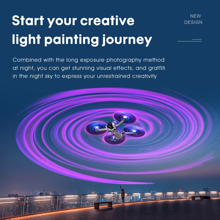 For DJI Mini 4 Pro / Mavic Mini 3 Pro STARTRC 2 Pairs Color LED Flash Lamp Low Noise Propellers, For DJI Mavic Mini 3 Pro