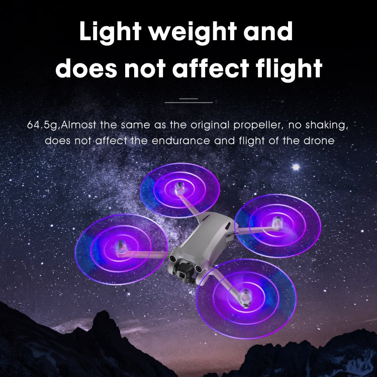 For DJI Mini 4 Pro / Mavic Mini 3 Pro STARTRC 2 Pairs Color LED Flash Lamp Low Noise Propellers, For DJI Mavic Mini 3 Pro