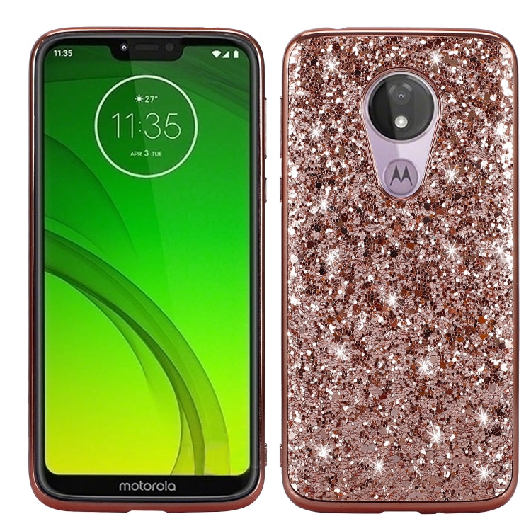Plating Glittery Powder Shockproof TPU Case, For LG G8 ThinQ, For Motorola Moto G7 Power, For Motorola Moto G7 Play, For Motorola Moto E6