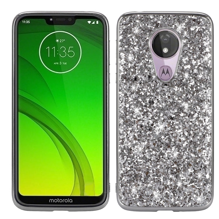 Plating Glittery Powder Shockproof TPU Case, For LG G8 ThinQ, For Motorola Moto G7 Power, For Motorola Moto G7 Play, For Motorola Moto E6