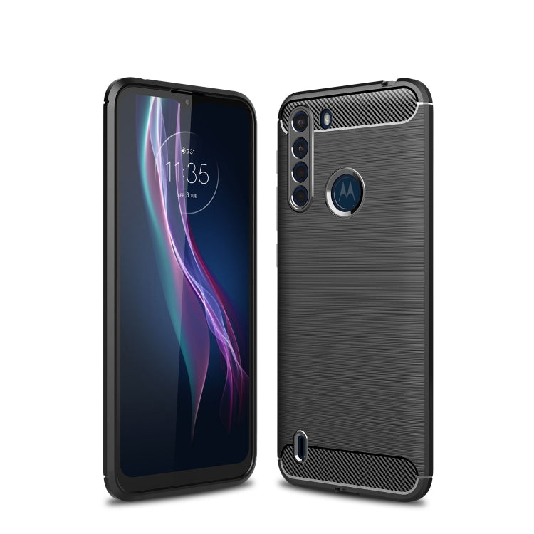 Brushed Texture Carbon Fiber TPU Case, For Motorola Moto G9 Plus, For Motorola One Fusion