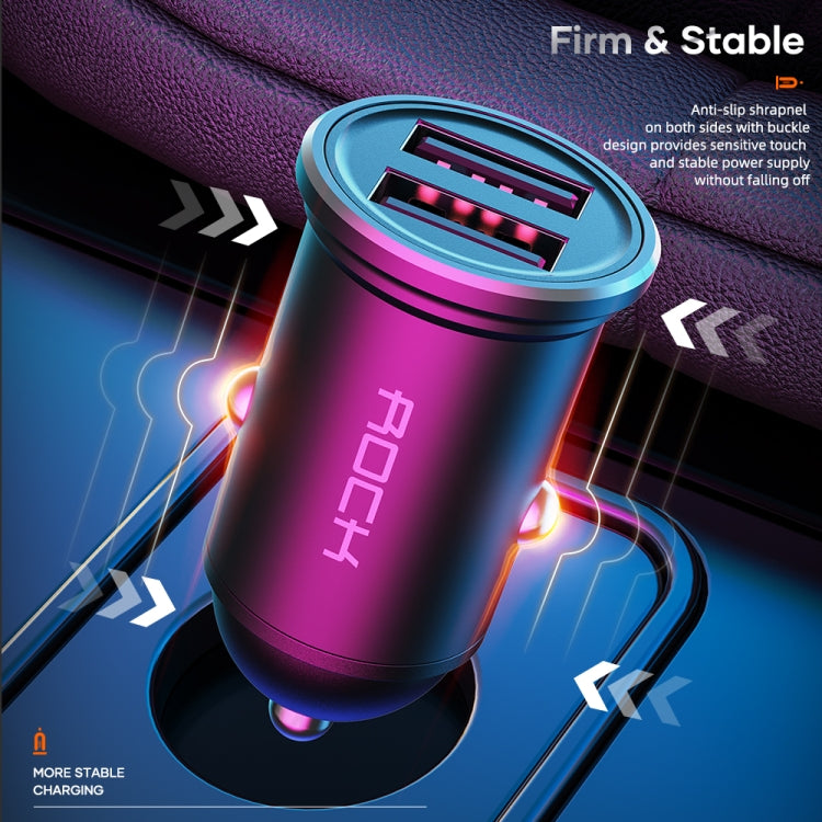 ROCK H11 4.8A 24W Mini Dual USB Car Charger, H11