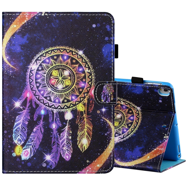 Sewing Thread Horizontal Painted Flat Leather Case with Pen Cover & Anti Skid Strip & Card Slot & Holder & Sleep / Wake-up Function