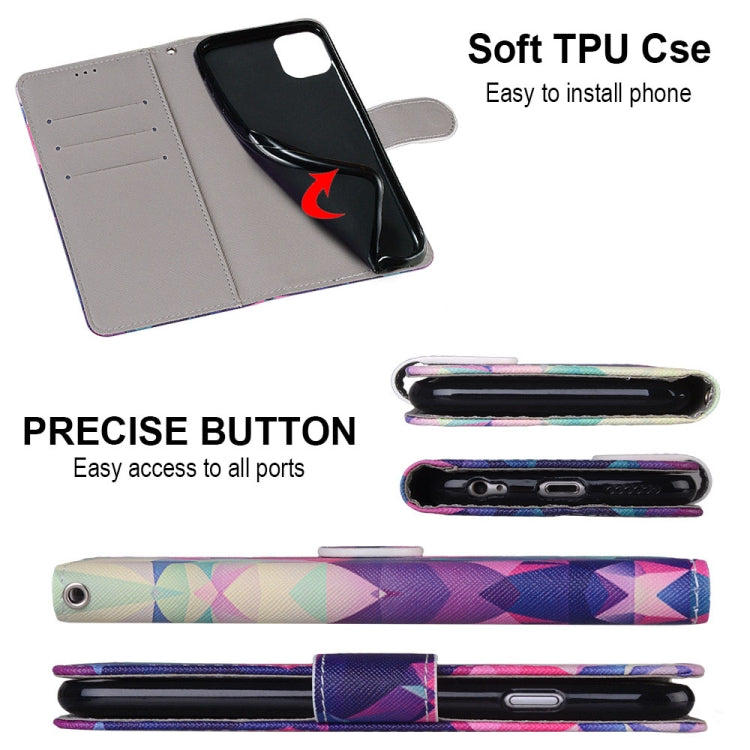 Coloured Drawing Cross Texture Horizontal Flip PU Leather Case with Holder & Card Slots & Wallet & Lanyard, For Motorola Moto E7 Plus / G9 Play / G9