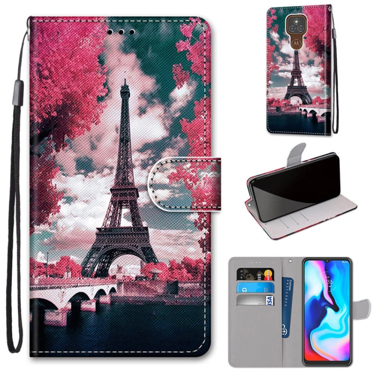 Coloured Drawing Cross Texture Horizontal Flip PU Leather Case with Holder & Card Slots & Wallet & Lanyard, For Motorola Moto E7 Plus / G9 Play / G9