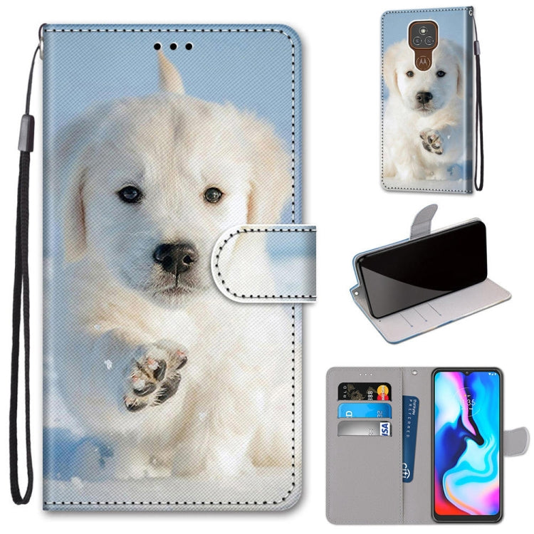 Coloured Drawing Cross Texture Horizontal Flip PU Leather Case with Holder & Card Slots & Wallet & Lanyard, For Motorola Moto E7 Plus / G9 Play / G9