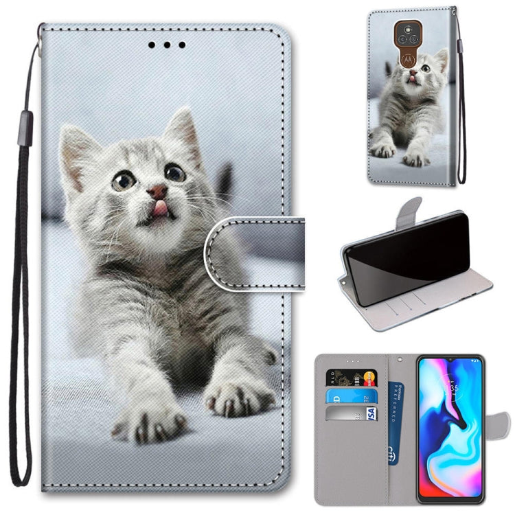 Coloured Drawing Cross Texture Horizontal Flip PU Leather Case with Holder & Card Slots & Wallet & Lanyard, For Motorola Moto E7 Plus / G9 Play / G9