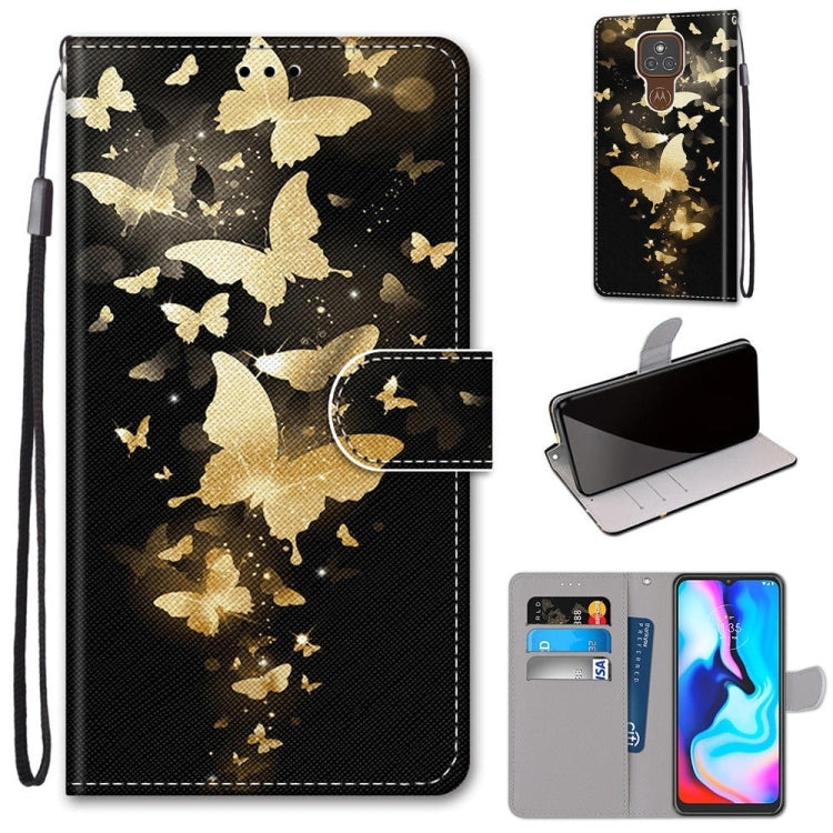 Coloured Drawing Cross Texture Horizontal Flip PU Leather Case with Holder & Card Slots & Wallet & Lanyard, For Motorola Moto E7 Plus / G9 Play / G9
