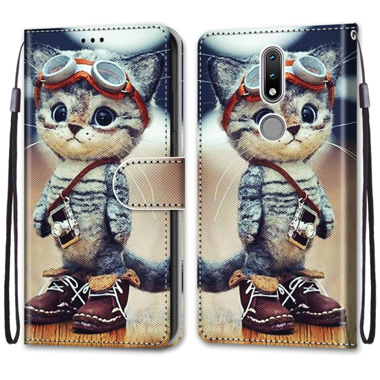 Coloured Drawing Cross Texture Horizontal Flip PU Leather Case with Holder & Card Slots & Wallet & Lanyard