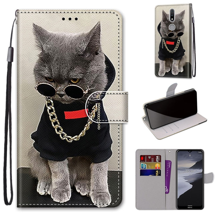 Coloured Drawing Cross Texture Horizontal Flip PU Leather Case with Holder & Card Slots & Wallet & Lanyard