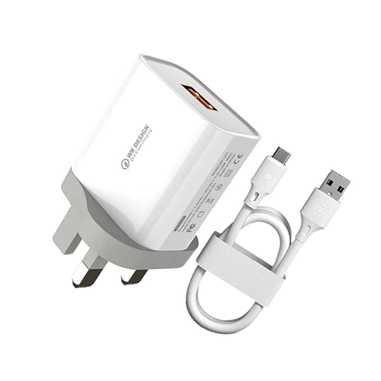 WK WP-U57 Max 18W Maxspeed QC3.0 Fast Charger + USB to Micro USB Data Cable