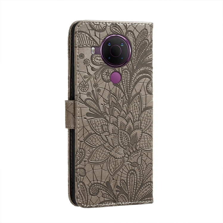 Lace Flower Embossing Pattern Horizontal Flip Leather Case with Holder & Card Slots & Wallet & Photo Frame, For Nokia 5.4, For Nokia 8.3 5G