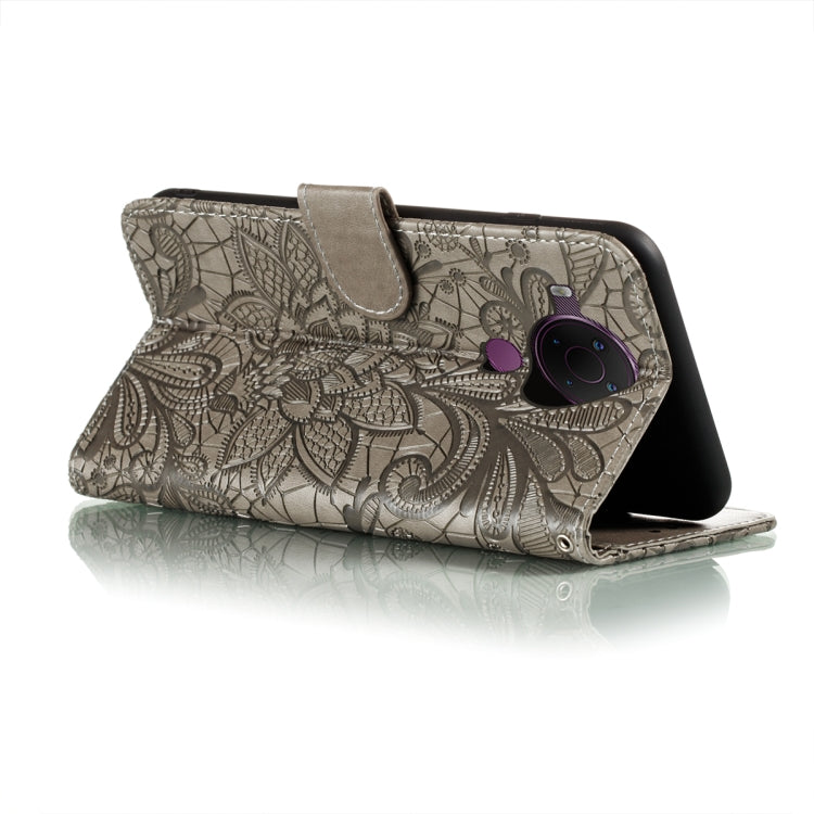 Lace Flower Embossing Pattern Horizontal Flip Leather Case with Holder & Card Slots & Wallet & Photo Frame, For Nokia 5.4, For Nokia 8.3 5G