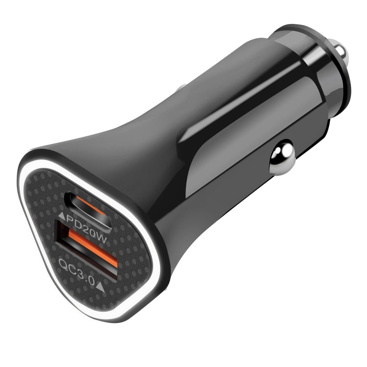 YSY-313PD30W QC3.0 USB + PD 30W USB-C / Type-C Triangle Dual Ports Fast Charging Car Charger, Car Charger