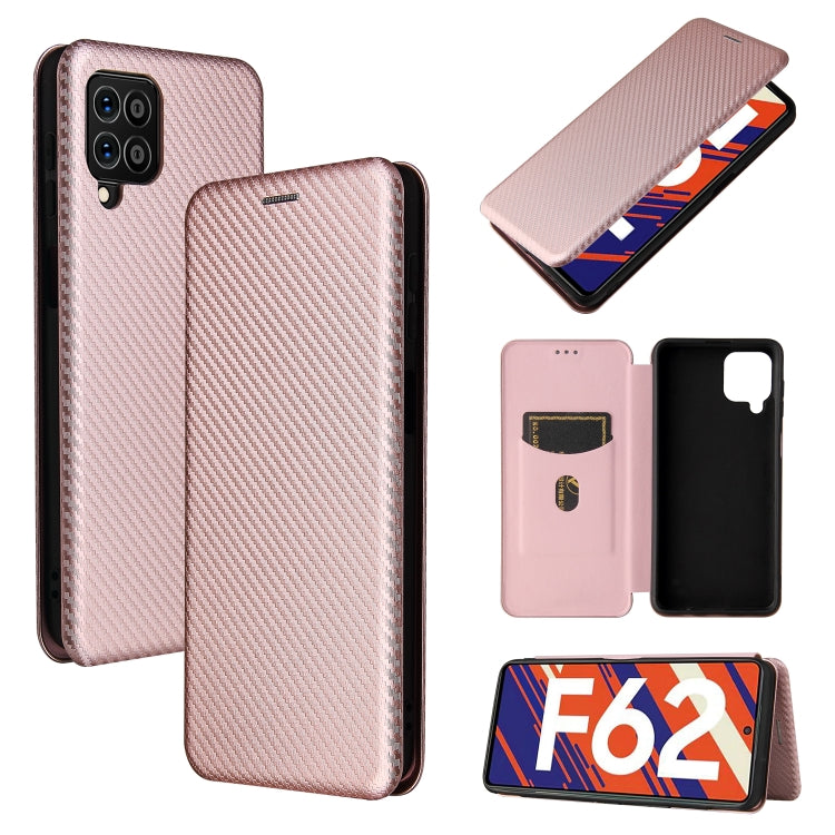 Carbon Fiber Texture Magnetic Horizontal Flip TPU + PC + PU Leather Case with Card Slot, For Asus ROG Phone 5, For Blackview BV6300 Pro, For Samsung Galaxy M62, For Samsung Galaxy F62