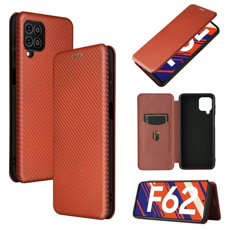 Carbon Fiber Texture Magnetic Horizontal Flip TPU + PC + PU Leather Case with Card Slot, For Asus ROG Phone 5, For Blackview BV6300 Pro, For Samsung Galaxy M62, For Samsung Galaxy F62