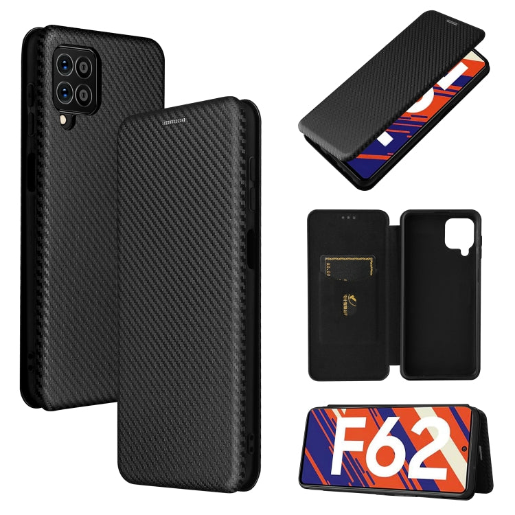 Carbon Fiber Texture Magnetic Horizontal Flip TPU + PC + PU Leather Case with Card Slot, For Asus ROG Phone 5, For Blackview BV6300 Pro, For Samsung Galaxy M62, For Samsung Galaxy F62