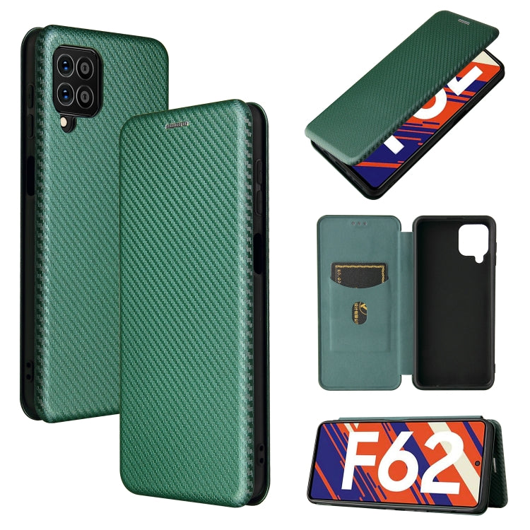 Carbon Fiber Texture Magnetic Horizontal Flip TPU + PC + PU Leather Case with Card Slot, For Asus ROG Phone 5, For Blackview BV6300 Pro, For Samsung Galaxy M62, For Samsung Galaxy F62