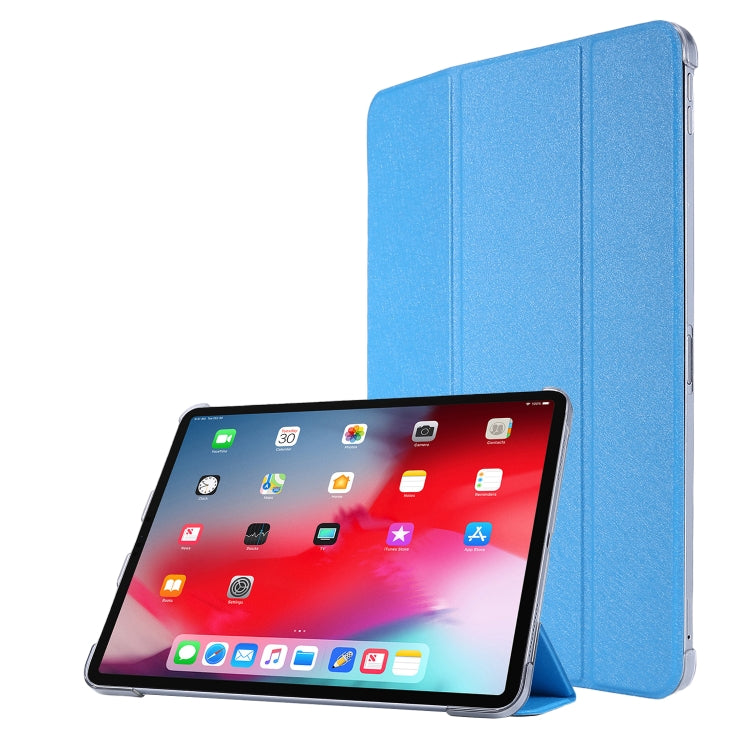 Silk Texture Three-fold Horizontal Flip Leather Case with Holder & Pen Slot, For iPad Pro 11 (2021)