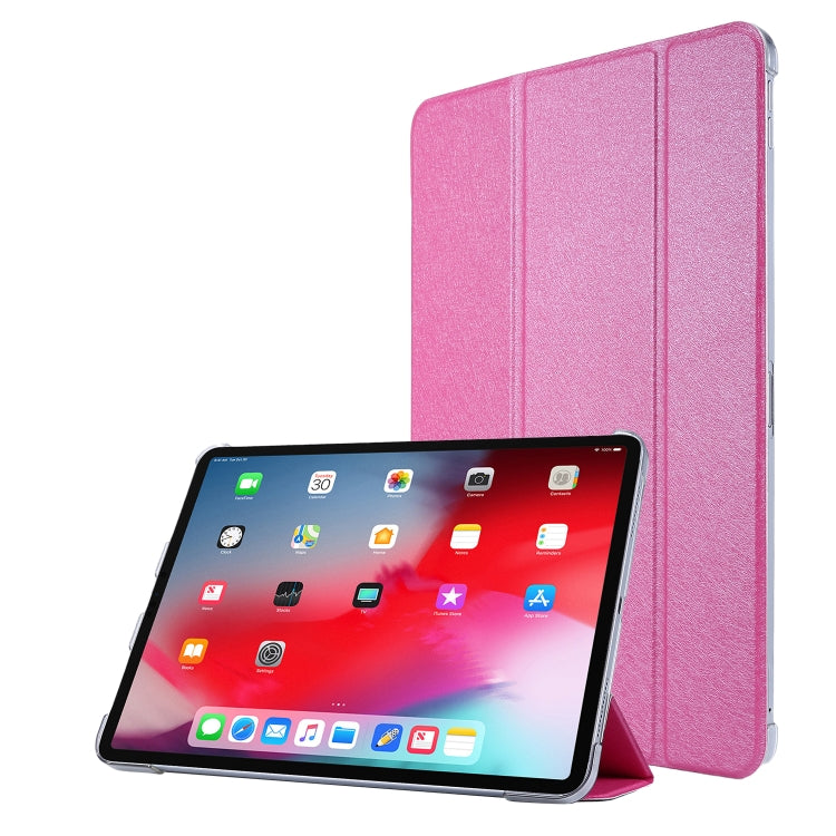 Silk Texture Three-fold Horizontal Flip Leather Case with Holder & Pen Slot, For iPad Pro 11 (2021)