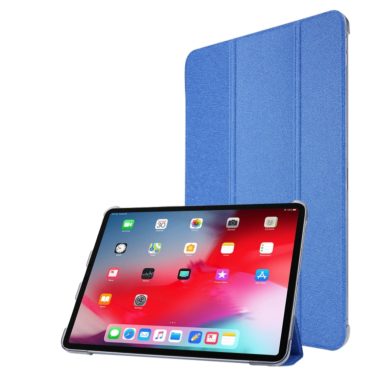 Silk Texture Three-fold Horizontal Flip Leather Case with Holder & Pen Slot, For iPad Pro 11 (2021)
