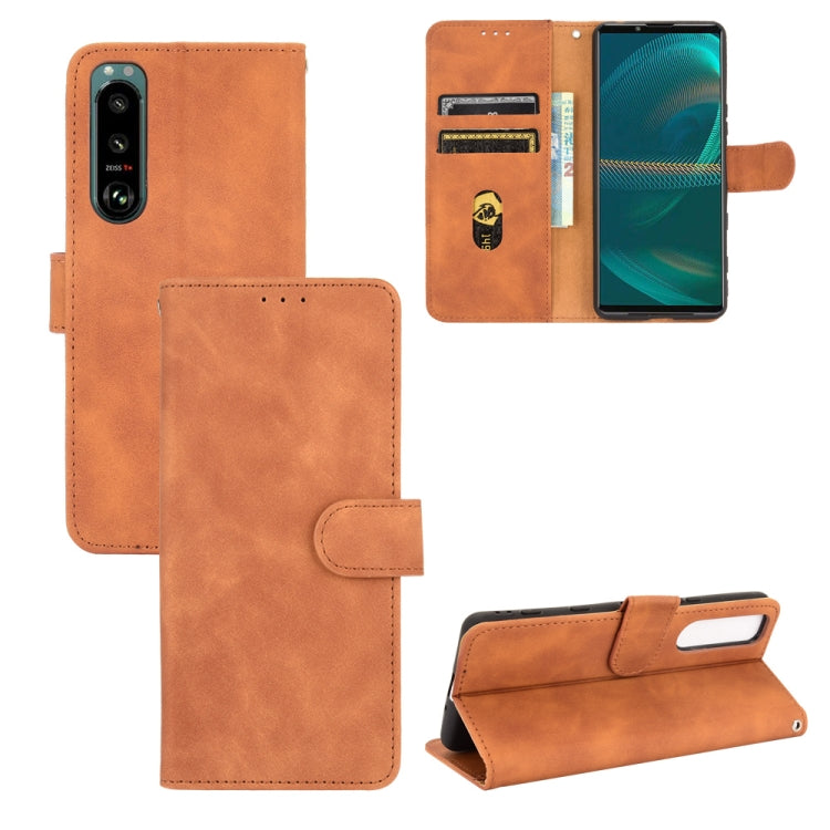 Solid Color Skin Feel Magnetic Buckle Horizontal Flip Calf Texture PU Leather Case with Holder & Card Slots & Wallet, For Fujitsu Be4 Plus F-41B, For Nokia X10, For Sony Xperia 5 III