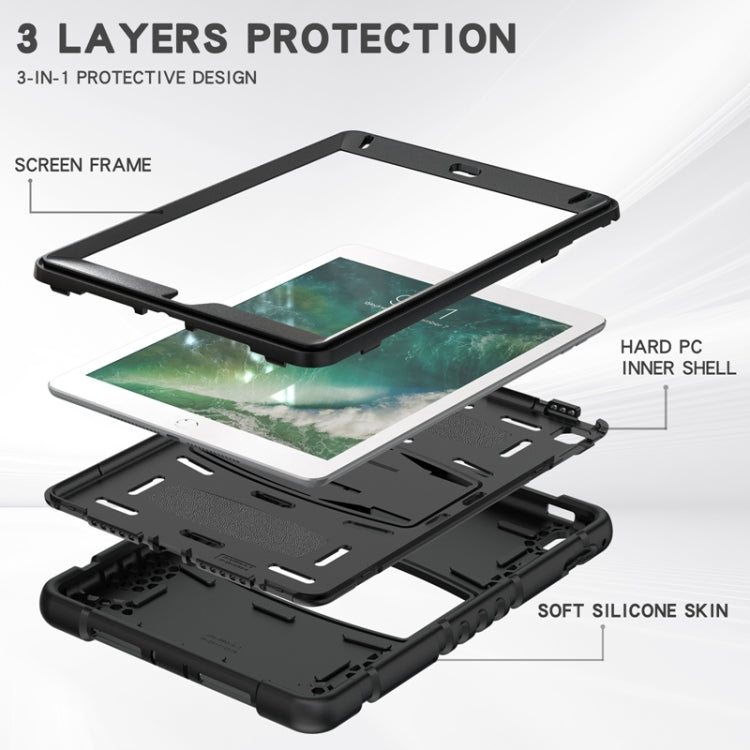3-Layer Protection Screen Frame + PC + Silicone Shockproof Combination Case with Holder, For iPad 9.7 (2018) / (2017) / Air 2 / Pro 9.7, For iPad 10.2 2021 / 2020 / 2019