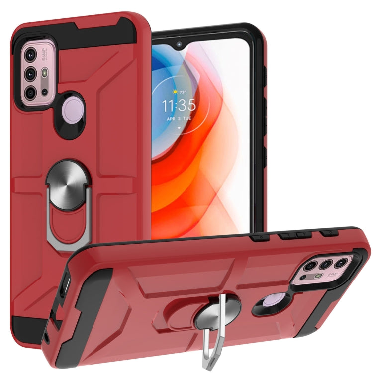 War-god Armor TPU + PC Shockproof Magnetic Protective Case with Ring Holder, For Motorola Moto G10 / G30