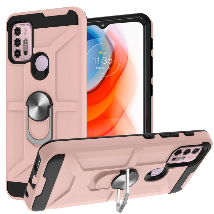 War-god Armor TPU + PC Shockproof Magnetic Protective Case with Ring Holder, For Motorola Moto G10 / G30