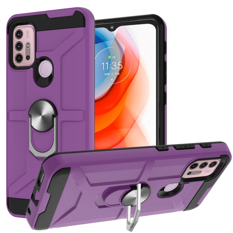 War-god Armor TPU + PC Shockproof Magnetic Protective Case with Ring Holder, For Motorola Moto G10 / G30