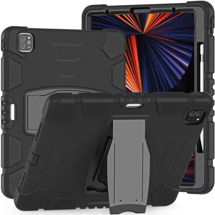 3-Layer Protection Screen Frame + PC + Silicone Shockproof Combination Case with Holder