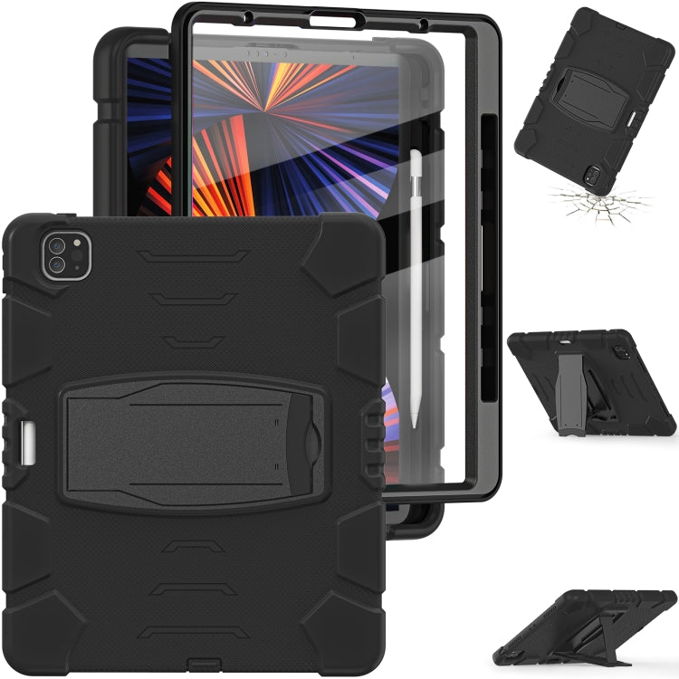 3-Layer Protection Screen Frame + PC + Silicone Shockproof Combination Case with Holder