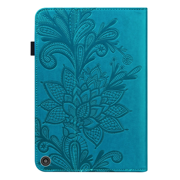 Lace Flower Embossing Pattern Horizontal Flip Leather Case with Holder & Card Slots & Wallet & Photo Frame & Sleep / Wake-up Function, For Amazon Kindle Fire HD 8 2020 / HD 8 Plus 2020, For Amazon Kindle Fire HD 10 2019 / 2018 / 2017 / 2016
