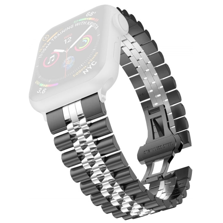 Women Five Beads Stainless Steel Replacement Watchband Width: 20mm For Apple Watch Series, 7 45mm / 6 & SE & 5 & 4 44mm / 3 & 2 & 1 42mm, 7 41mm / 6 & SE & 5 & 4 40mm / 3 & 2 & 1 38mm