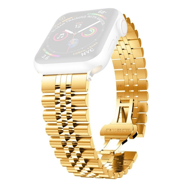 Women Five Beads Stainless Steel Replacement Watchband Width: 20mm For Apple Watch Series, 7 45mm / 6 & SE & 5 & 4 44mm / 3 & 2 & 1 42mm, 7 41mm / 6 & SE & 5 & 4 40mm / 3 & 2 & 1 38mm