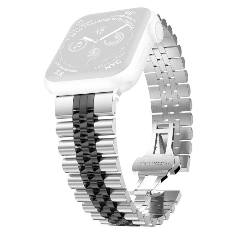 Women Five Beads Stainless Steel Replacement Watchband Width: 20mm For Apple Watch Series, 7 45mm / 6 & SE & 5 & 4 44mm / 3 & 2 & 1 42mm, 7 41mm / 6 & SE & 5 & 4 40mm / 3 & 2 & 1 38mm