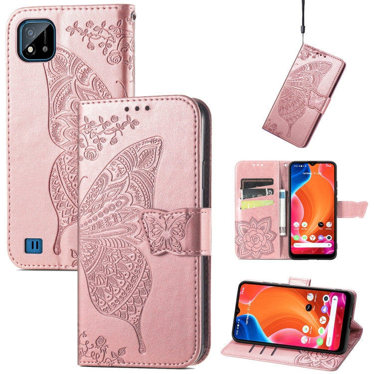 Butterfly Love Flowers Embossed Horizontal Flip Leather Case with Holder & Card Slots & Wallet & Lanyard, For Motorola Edge 20 Pro, For OPPO Reno 6Z, For OPPO Realme C20