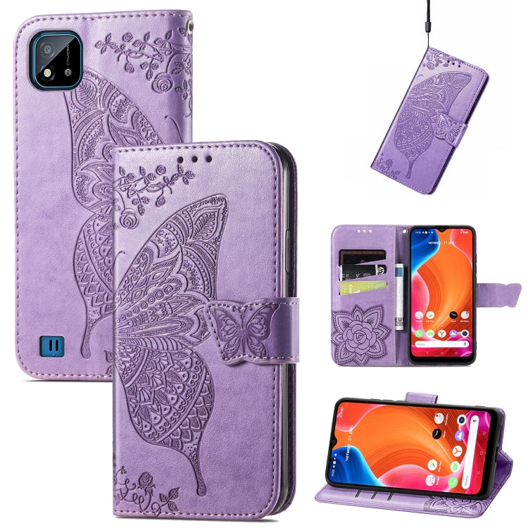 Butterfly Love Flowers Embossed Horizontal Flip Leather Case with Holder & Card Slots & Wallet & Lanyard, For Motorola Edge 20 Pro, For OPPO Reno 6Z, For OPPO Realme C20