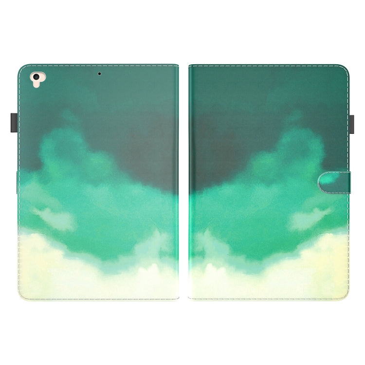 Watercolor Pattern Skin Feel Magnetic Horizontal Flip PU Leather Case with Holder & Card Slots & Photo Frame & Sleep / Wake-up Function, For iPad 9.7 (2018 & 2017) / Air 2 / Air