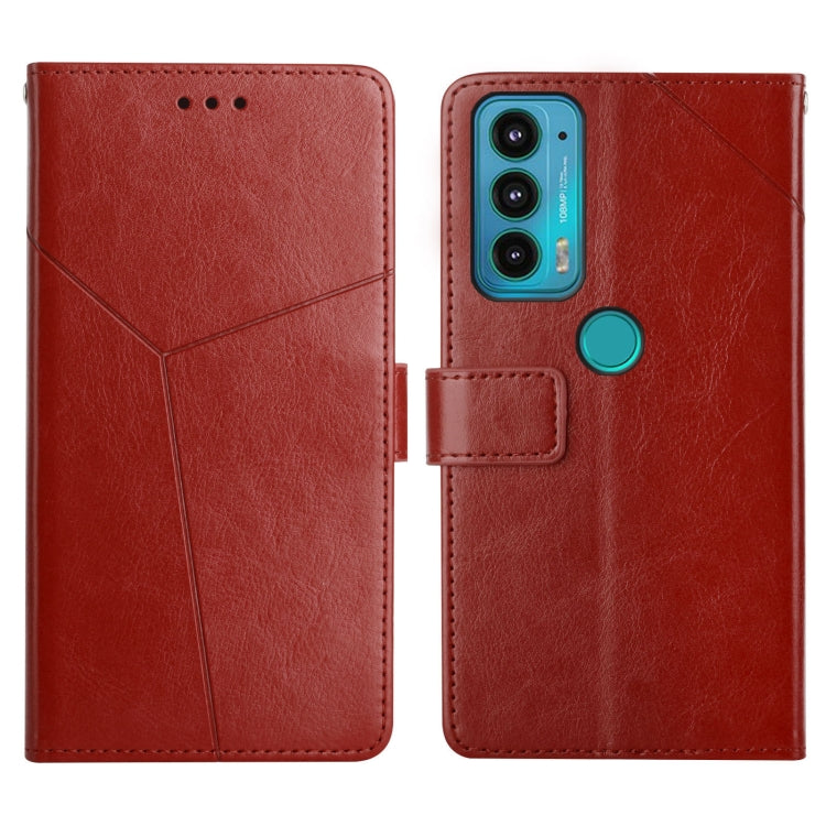Y Stitching Horizontal Flip Leather Phone Case with Holder & Card Slots & Wallet & Photo Frame, For Motorola Moto E7, For Motorola Moto E7 Power, For Motorola Edge 20, For Motorola Edge 20 Lite