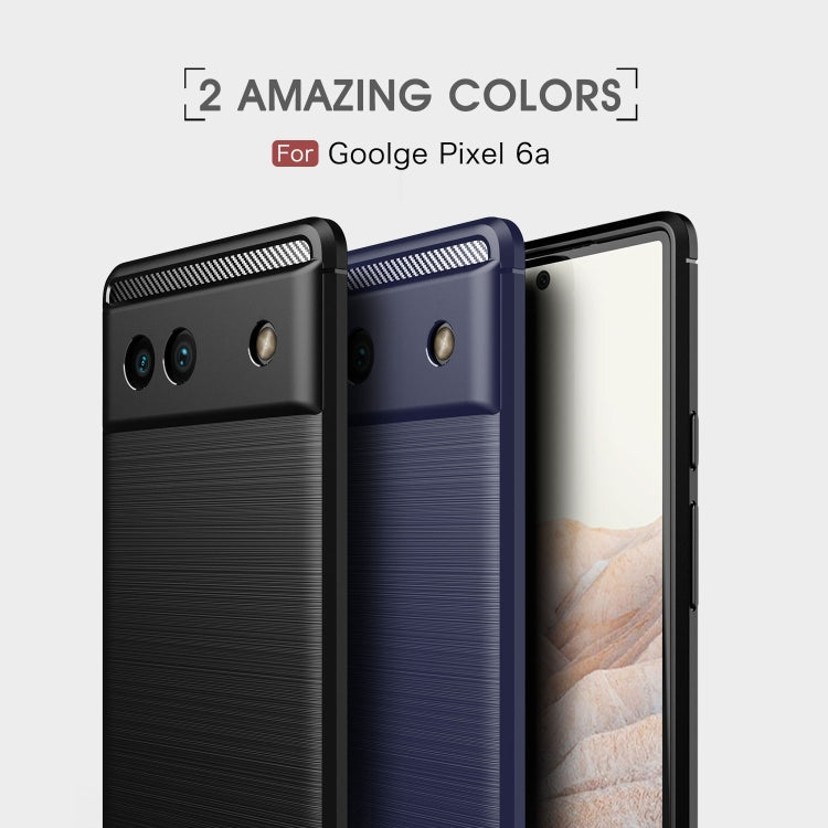 Brushed Carbon Fiber Texture Shockproof TPU Phone Case, For Google Pixel 6a