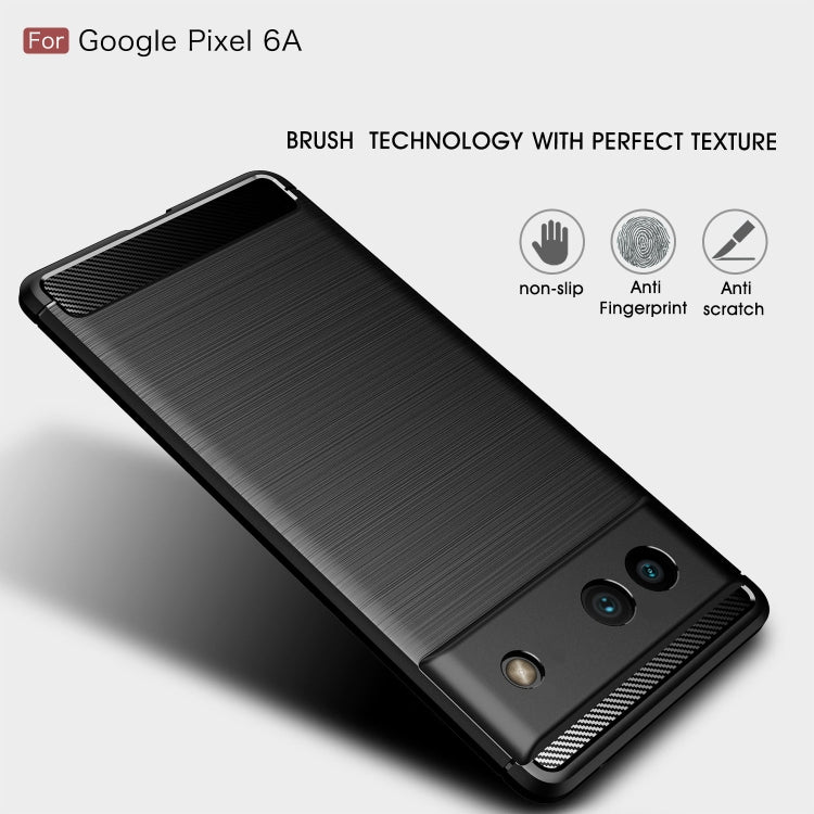 Brushed Carbon Fiber Texture Shockproof TPU Phone Case, For Google Pixel 6a