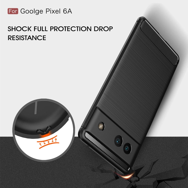 Brushed Carbon Fiber Texture Shockproof TPU Phone Case, For Google Pixel 6a