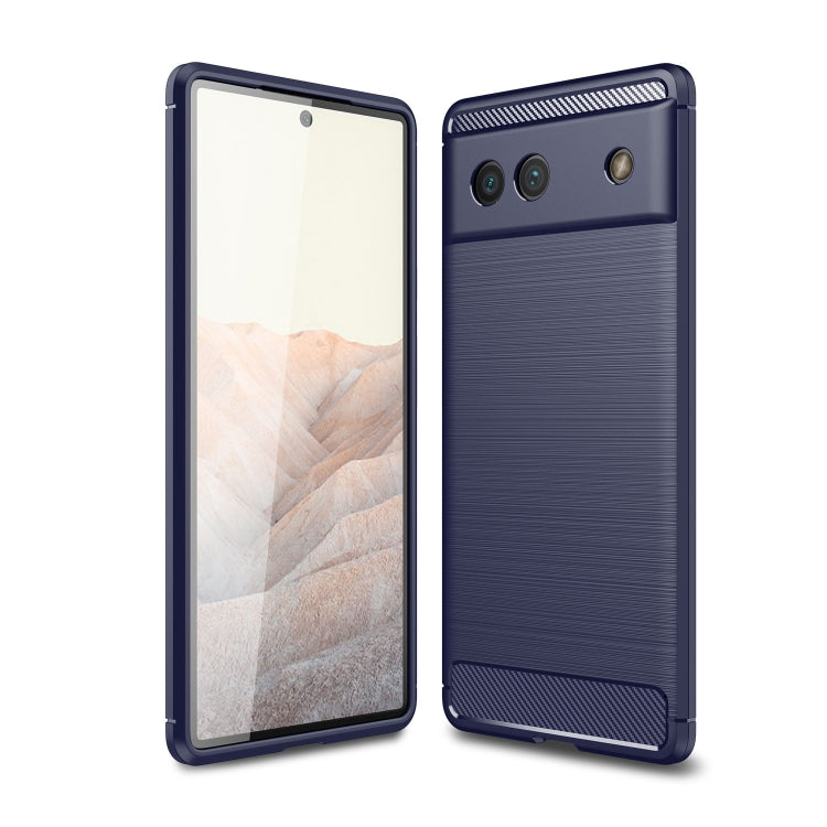 Brushed Carbon Fiber Texture Shockproof TPU Phone Case, For Google Pixel 6a